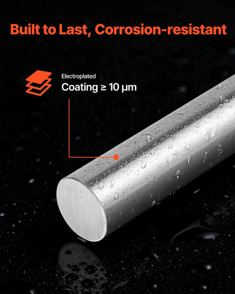 Two Pack 25 Mm By 1000 Mm Linear Motion Rods Carbon Steel Shafts Anti Rust Finish with electroplated coating detail.