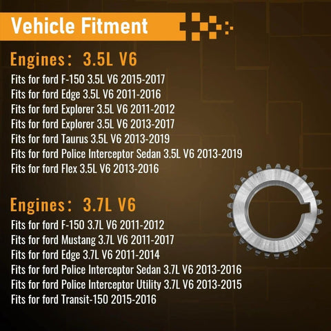 Timing Chain Kit With Water Pump And Camshaft Holding Tool For 2011 Through 2019 Explorer Edge Taurus Flex 3.5L And 3.7L V6 Engines With Timing Alignment Holder Easy Install Built To Last vehicle fitment chart