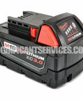 Close-up of M18 REDLITHIUM XC 3.0 battery compatible with M18 Hackzall Cordless One Handed Reciprocating Saw Kit.