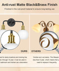 Comparison of Dope Two Light Vanity Light Over Mirror 17 Inch Black And Gold Wall Sconce Lighting With competitor product
