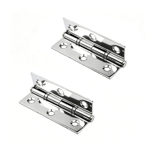 10 Pack 2.28 Inch Silent Cabinet Door Hinges Stainless Steel Folding Butt Hinges for DIY Projects with five holes visible