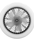 Onythral Mini Ceiling Fan with LED Fan Light White 180 Degree Lighting showing a top view of the fan blades and housing.