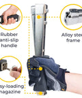 Heavy Duty Hammer Tacker Stapler For 3/8 Inch Crown Staples One Hand Operation Manual Workhorse For Roofing Fencing Flooring Construction with alloy steel frame.