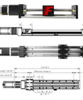 FSK80 15mm Double Guide Rails Linear Module With Ball Screw Linear Stage For CNC Gantry NEMA24 Stepper Motor 300mm Stroke