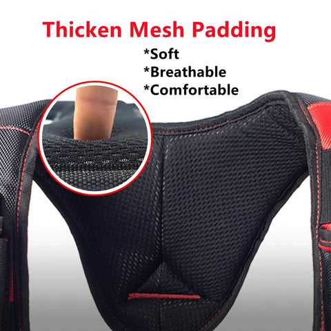 Heavy Duty Tool Belt Suspenders With Magnet Pocket And Large Movable Phone Holder, showing breathable foam mesh padding.