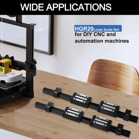 Premium 350mm Linear Guide Kit With Four Carriage Blocks And Four End Stops For DIY CNC Routers and Automatic Machines on table