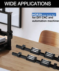 Two 800mm HGR20 Linear Rails Kit With Four HGH20CA Carriage Blocks And Four End Stops For DIY CNC Routers And Molding Machines in use