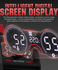 Digital display showing air pressure, voltage, and current on Plasma Cutter With Non High Frequency Non Touch Pilot Arc 55 Amp Dual Voltage 110 And 220V Large Digital Display Safe Blowback Start Built For DIY Hobbyists Garage And Shop Projects Smooth Reliable Cuts
