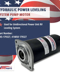 Beefy Replacement Hydraulic Pump Motor For Unidirectional RV Leveling Systems, part numbers 045-179327, 414850, 179327
