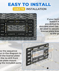 Installation guide for Heavy Duty Universal Front License Plate Bracket Mount No Sweat Setup For Standard Twelve By Six Inch US Plates.
