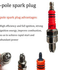 3-pole spark plug for Beefed Up High Performance 6 Pin Ignition Coil Kit for 50cc to 150cc Taotao Scooters, visible from side and top