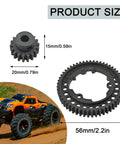 Beefy Hardened Steel 54T Spur Gear 1 Mod And 18T Pinion Upgrade Kit with size details for Traxxas RC cars