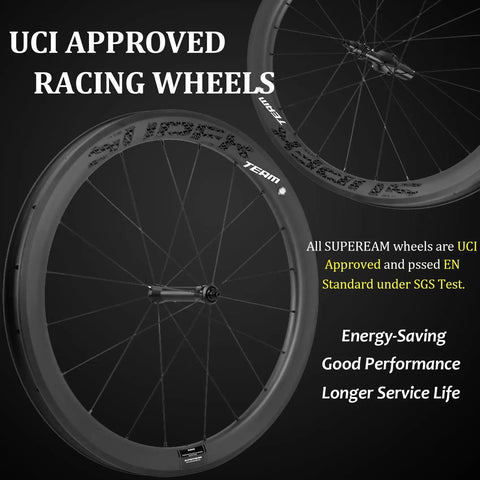 Classic Pro Carbon Wheelset With Deep 38, 50, 60, 88mm Depth For Rim Brake Road Bikes, UCI approved racing wheels displayed.