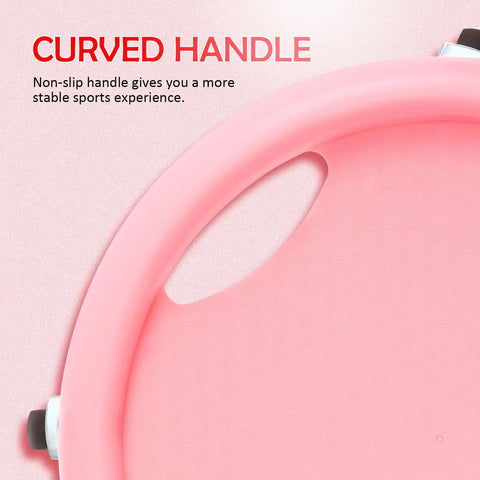 Curved handle of Four Wheel Ab Roller Exercise Wheel With Knee Mat For Indoor Core Workout High Load Capacity And Flexible Movement Plastic Ab Workout Gear For Men And Women Your Go To Home Gym Essential