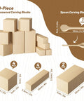 10-piece basswood blocks and spoon carving blank from All-In-One Wood Carving Kit For Beginners With 4 Carving Knives, 5 Detail Knives