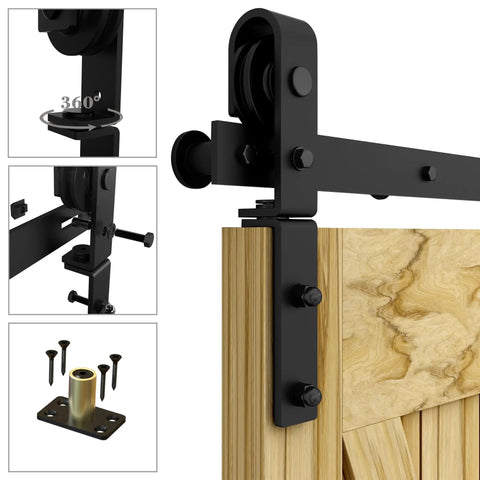 36 Inch Bi Folding Sliding Barn Door Hardware Kit With Carbon Steel Rail And Two Rollers For Closet Doors Up To 30 Inch Opening