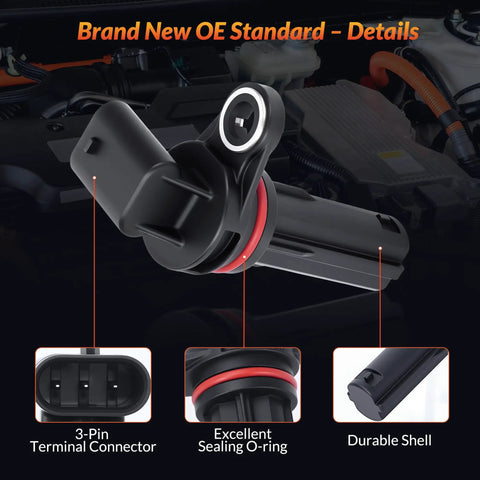 Crankshaft Position Sensor For Chrysler Jeep Dodge V6 3.6L Models Fits 2011-2023 Challenger Charger Durango Grand Caravan Town And Country Avenger 200 300 And More Plug And Play OEM-Grade Repair, 3-pin connector