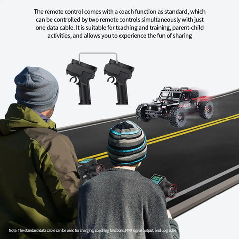 Adults using Hot RC 8 Channel Color Screen Remote Control With 2 4G Transmitter And RC car on road