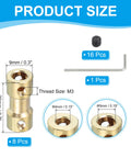 Brass Shaft Coupling 4mm To 5mm Kit With 8 Couplers 16 Screws And Spanner Rigid Sleeve Adapters for RC motors, dimensions shown.