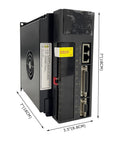 Straight Up Heavy Duty 3.8Kw Ac 220V Servo Motor And Driver Combo Cnc Control System Kit. Side view showing ports and dimensions.