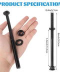 Hand holding Beefy Black Carriage Bolt Kit Heavy Duty One Half Inch Diameter Eight Inch Length Includes Twelve Bolts Twelve Washers Twelve Nuts Galvanized For Fastening Accessories And Woodworking Projects