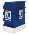 Big Stackable Storage Trays Set Of 4 Blue Adjustable Rails For Vertical Or Horizontal Organization Interlocking Rails Make A Neat Garage Shop And Tool Cabinet Setup