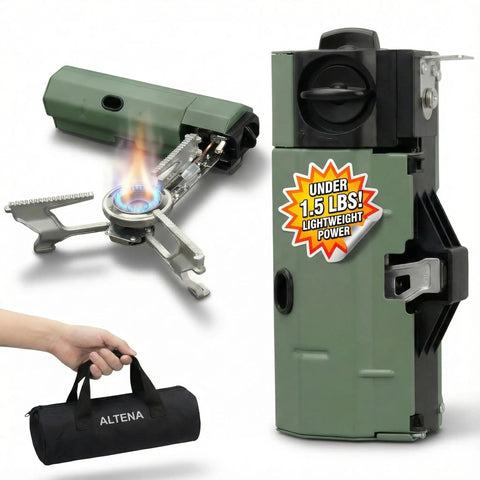 Portable Butane Gas Stove For Camping And Outdoor Cooking Lightweight Compact Single Burner With Durable Carrying Bag