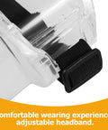 Close-up of Heavy Duty Adjustable Welding Safety Goggles with clear lens and adjustable headband for industrial use.