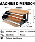 Manual Honeycomb Paper Dispenser Featuring A Smooth Crank Handle For Hassle Free Kraft Cushion Wrap And Compact Tabletop Packing Station To Keep Fragile Goods Totally Secure, with dimensions 695x243x320mm.