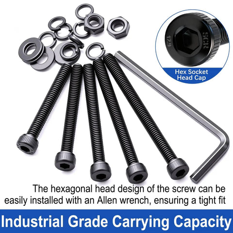 All In One M4 Screw Kit 220Pcs Set With M4 X 30/35/40/45/50mm Hex Socket Head Cap Screws Bolts Nuts Washers Black Oxide