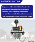 PTO Hoist Air Shift Control Valve With Dual Dump Pump Control For Dump Truck Or Trailer Hydraulics Replacement, safety mechanism visible