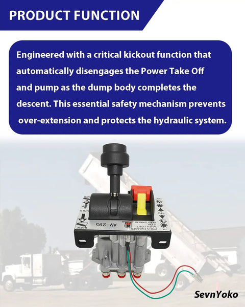 PTO Hoist Air Shift Control Valve With Dual Dump Pump Control For Dump Truck Or Trailer Hydraulics Replacement, safety mechanism visible