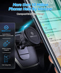 Magnetic Car Mount 2 Pack Universal Stick On Dashboard Phone Holder With Strong Magnets And Swift Snap Technology holding a smartphone.