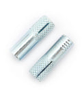 Knurled Drop In Anchors One Quarter Inch Twenty Thread For Solid Concrete Internal Forced Expansion Carbon Steel Zinc Plated Silver