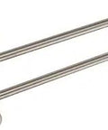 Columnar 13 Inch Double Swing Towel Bar Satin Nickel For No Fuss Bathroom Organization With Bold Look Solid Brass Construction Delivers Durability And Style Quick Airflow For Fast Towel Drying Includes Durable Mounting Hardware