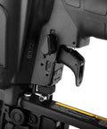 Lightweight 16 Gauge Finish Nailer with Magnesium Housing for Durable Framing, adjustable control switch detail close-up