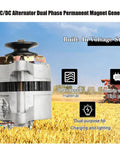 Top Notch Permanent Magnet Generator 1500W AC 14V Low Rpm Pma Alternator with pure copper, built-in voltage stabilizer for dual use.