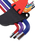 Awesome 9-Piece Colored Metric Hex Key Set With Ball End Wrenches Made From Hardened Crv And S2 Steel Perfect For Bike Repair Furniture Building And Electrical Fixes With Non Slip Grip And Super Durable Color Coded Design. 9-piece metric hex key set in holder, color coded 1.5mm-10mm