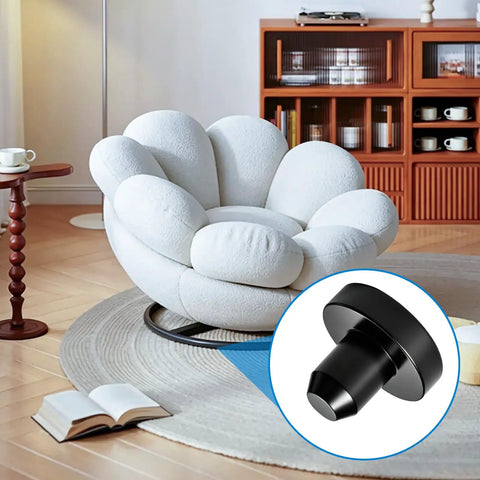 64 Pack Rubber Stem Bumper Glides For 1/4 Inch Mounting Hole Replacement Chair Glides For Patio Swivel Chairs attached to base