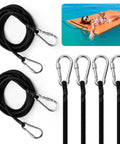 Heavy Duty 118 Inch Lily Pad Bungee Cord With Floating Locking Carabiners For Secure Mooring of Floating Mats shown with lock