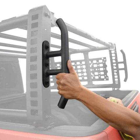 Installing XRS Reel Handles Set For Overland Rack, Mild Steel, Textured Black, Pair, Model 5950100T on truck rack