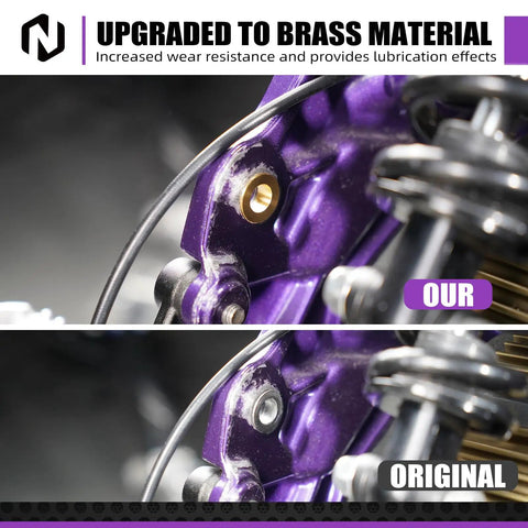Beefed Up Brass Rear Swingarm And Frame Hole Bushings Kit For Motorcycles Self Lubricating And Low Friction Replacement For Oil Free Or Low Oil Rides Long Lasting Performance And Easy Install For A Smoother Ride, brass bushings close-up