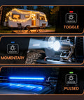 RGB 8 Gang Switch Panel With Momentary Toggle And Pulsed Memory For 12-24V Vehicles Universal Light Control Relay System