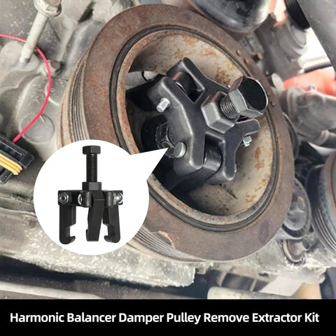 Heavy Duty Harmonic Balancer Puller Kit With 6 Jaw Design For Ford, GM, Chrysler, Cadillac, Chevy Trucks, Mitsubishi in use