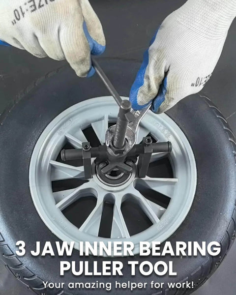 Three Jaw Inner Bearing Puller For Cars, Motorcycles, And SUVs, Built Tough Carbon Steel Pilot Bearing Removal Tool shown in use