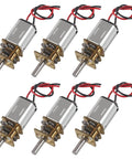 Six Pack Compact Three Volt N20 Mini Gear Motors For DIY Projects With Metal Gearbox Slow Speed Micro Motors 9mm Shaft Length 3mm D Type Shaft Lightweight And Durable High Temperature And Wear Resistant Without Terminal Great For Hills