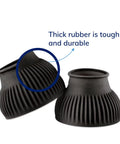 Pair Of Horse Bell Boots Rugged Rubber Overreach Protection For Horses Large Size Black Protective Equine Boot Set Built To Last