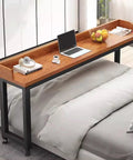 Heavy Duty Adjustable Height Rolling Desk Cart With Smooth Gliding Casters And Rock Solid Oak Finish Top ergonomic bedside table with laptop