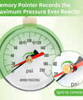 High Accuracy Zero To Two Hundred Psi Water Pressure Gauge for Home Faucets and Garden Hoses with red indicator