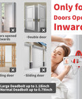 Dual Protection Door Lock Alarm Kit for Travel and Home Use with red pocket tool, only for inward-opening doors